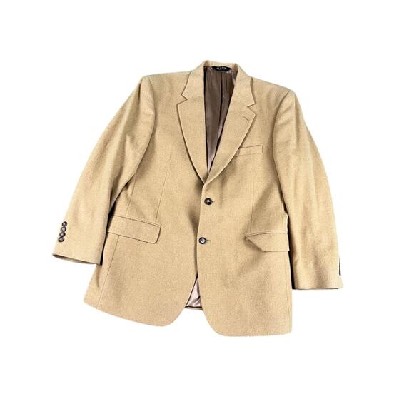 Jos A Bank Men's Tan Camel Hair Two-Button Blazer Sport Coat Size 42R - Picture 1 of 11
